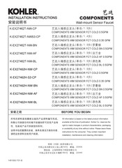 Kohler COMPONENTS K-EX27462H-NW-BL Installation Instructions Manual