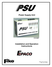 Fike EPACO PSU E10-0067 Installation And Operation Instruction Manual
