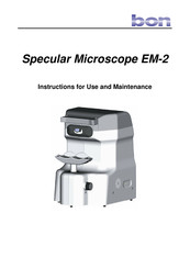 bon EM-2 Instructions For Use And Maintenance Manual