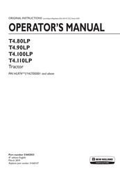 New Holland T4.100LP Operator's Manual