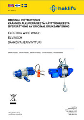 Haklift VAVIN500MINI Original Instructions Manual