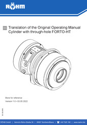 Rohm FORTO-HT 86/200 Translation Of The Original Operating Manual