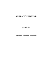 Scientific SM6030A Operation Manual