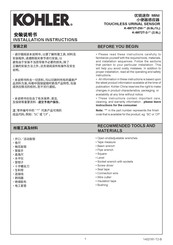 Kohler K-8872T-2 Series Installation Instructions Manual