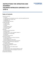 schmersal AZM300Z-I1-ST-1P2P-A Instructions For Operation Manual