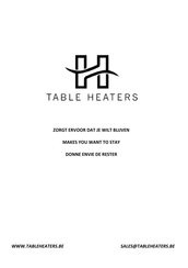 TABLE HEATERS GOLD Operating Manual
