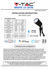 V-TAC VT-5168 Installation Instruction
