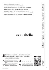 Acquabella HERA Maintenance And Installation Manual
