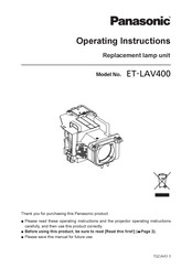 Panasonic ET-LAV400 Operating Instructions Manual