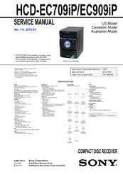 Sony HCD-EC709iP - Cd Deck Receiver Component Service Manual