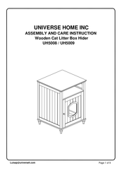 Universe UH5008 Assembly And Care Instructions