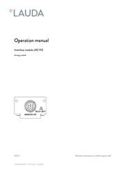 Lauda LRZ 912 Operation Manual