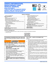 Unitary products group FC9M UP Series User's Information, Maintenance And Service Manual