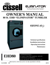 Cissell ELIMINATOR EHD80 Owner's Manual