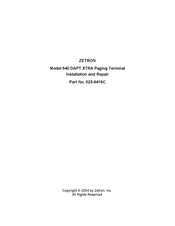 ZETRON 640 DAPT XTRA Installation And Repair Manual