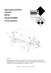 Redexim RINK DS 3800 Operating Manual