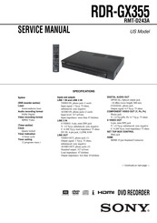 Sony RDR- RDR-GX355 Service Manual