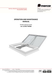 mercor mcr ULTRA THERM Operation And Maintenance Manual