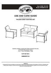 HAMPTON BAY FRS80413-ST Use And Care Manual