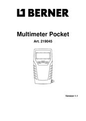 Berner 219045 Operating Instructions Manual