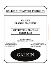GALKIN GAP-X5 Operations Manual & Parts List