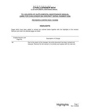 BOMBARDIER Chalenger 604 Supplemental Maintenance Manual