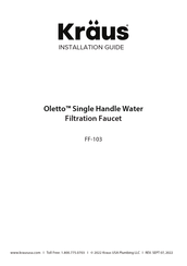 Kraus Oletto FF-103SFS Installation Manual