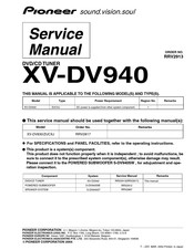 Pioneer XV-DV940 Service Manual