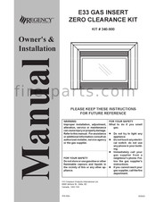 Regency Fireplace Products 340-900 Owners & Installation Manual