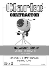 Clarke Contractor CCM135 Operation & Maintenance Instructions Manual
