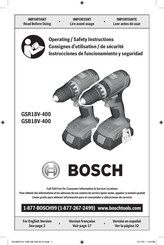 Bosch GSB18V-400 Operating/Safety Instructions Manual