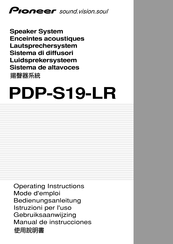 Pioneer PDP-S19-LR Operating Instructions Manual