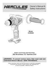 Hercules HCB92B Owner's Manual & Safety Instructions