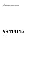 Gaggenau VR414115 User Manual And Installation Instructions