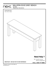 Next MALVERN 231253 Assembly Instructions Manual