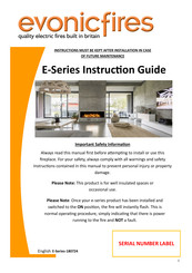 Evonic Fires E Series Instruction Manual