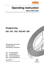 AWS 932 Series Operating	 Instruction