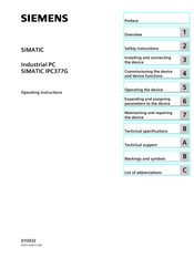 Siemens SIMATIC IPC377G Operating Instructions Manual
