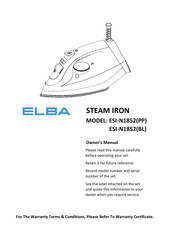 Elba ESI-N1852(PP) Owner's Manual