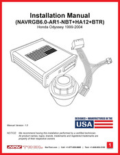 NavTool NAVRGB6.0-AR1-NBT+HA12+BTR Installation Manual