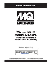 MQ Multiquip Mikasa MT-74FA Operation Manual