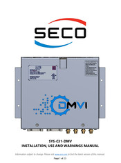 Seco SYS-C31-DMV Installation & Use Manual