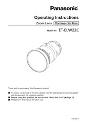 Panasonic ET-ELW22C Operating Instructions Manual