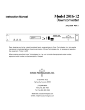 Cross Technologies 2016-12 Instruction Manual