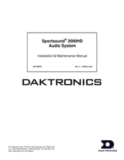 Daktronics SPORTSOUND 2000HD Installation & Maintenance Manual