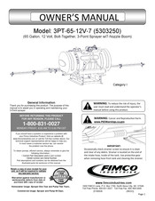 Fimco 3PT-65-12V-7 Owner's Manual