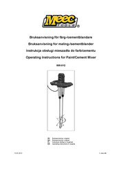 Meec tools 009-012 Operating Instructions Manual