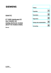 Siemens 6ES7134-4GB52-0AB0 Manual
