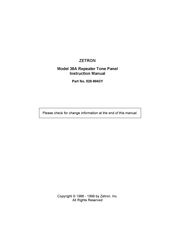 ZETRON 38A Instruction Manual