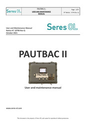 Seres OL PAUTBAC II User And Maintenance Manual